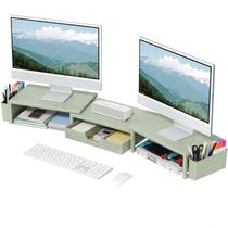 Organizador de Mesa OPNICE Suporte Duplo para Monitor com Gaveta Verde Organizador de Mesa OPNICE Suporte Duplo para Monitor com Gaveta Verde