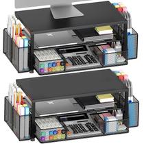 Organizador de Mesa OPNICE Suporte para Monitor de 2 Níveis com Gaveta