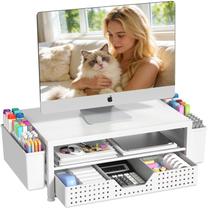 Organizador de Mesa OPNICE Suporte para Monitor de 2 Níveis com Gaveta