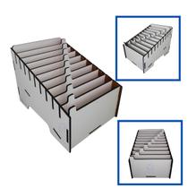 Organizador De Mesa Para Assistência 10 Baias Com Abas Branco Comandas Celulares