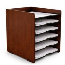 Organizador de Mesa para Documentos A4 MDF 6 Divisórias 35x32x24cm