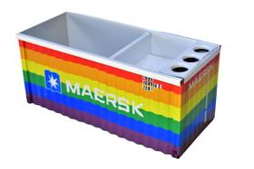 Organizador de mesa porta caneta conteiner em metal - maersk lgbt