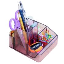 Organizador de mesa porta caneta,lápis, objetos 6 divisórias acrílico resistente