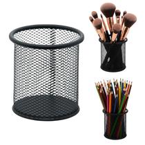 Organizador De Mesa Porta Caneta Redondo Preto Metal Aramado