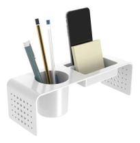 Organizador De Mesa Porta Canetas Lápis Papel Clip Branco