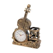 Organizador de mesa, porta-canetas, relógio de violino, plástico 15,5 cm