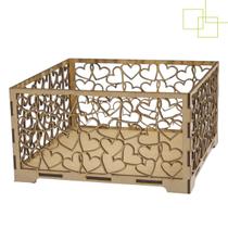 Organizador de Mesa Porta Objetos Decorativo em MDF 20x20x11