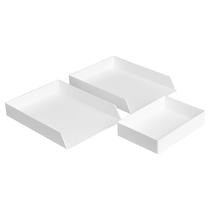 Organizador de Mesa Retangular Amazon Basics - 2 Unidades - Plástico Branco
