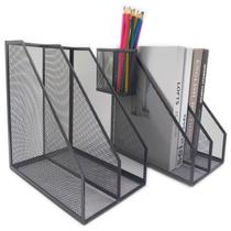 Organizador de Mesa RHONZHAO em Tela Metálica para Arquivos 25 x 25 x 17 cm