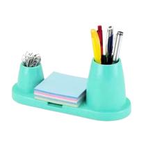 Organizador de Mesa Trio Plus Tons Pastel 3 em 1- Maxcril Papelaria Escritório Porta Objetos Doméstico