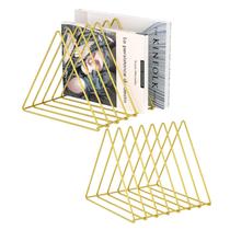 Organizador de mesa Urban Deco Triangle, conjunto dourado de 7 seções com 2 Organizador de mesa Urban Deco Triangle, conjunto dourado de 7 seções com 2