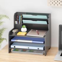 Organizador de Mesa Wisuce Essentials em Bambu com 3 Níveis para Correspondências