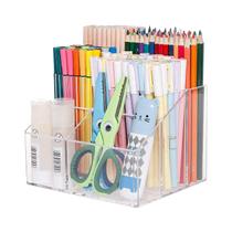 Organizador de mesa Yesesion Clear Pen Holder 5 compartimentos