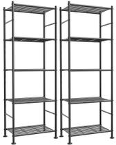 Organizador de metal Shelf Sakugi, pacote com 2 camadas, 46x31x144 cm Organizador de metal Shelf Sakugi, pacote com 2 camadas, 46x31x144 cm