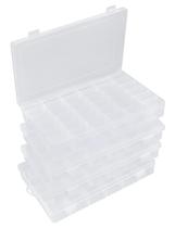 Organizador de miçangas Hlotmeky 36 Grids, pacote com 4 caixas de plástico transparente