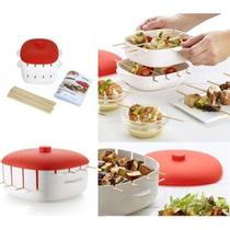 Organizador de mini espetos com palitos Petiscos Churrascos. Faça e organize seus espetos