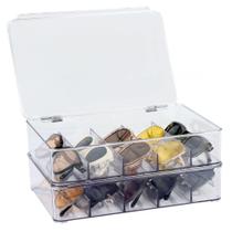 Organizador de óculos de sol FORUP Plastic empilhável em 5 seções, pacote com 2 Organizador de óculos de sol FORUP Plastic empilhável em 5 seções, pacote com 2