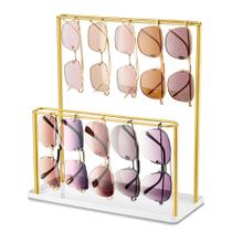 Organizador de Óculos Josmimic de Metal Dourado com 2 Níveis Organizador de Óculos Josmimic de Metal Dourado com 2 Níveis