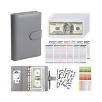 Organizador De Orçamento A6 Com 6 Furos, 8 Envelopes, 2 Adesivos, Caderno E Sistema De Dinheiro