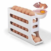Organizador de Ovos 30 ovos Rolante Geladeira Branco c Brinde