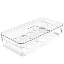 Organizador De Ovos P/Geladeira Clear Com Tampa Para 18 Ovos