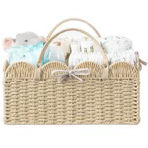 Organizador de Pañales para Bebé HBlife, Canasta Portátil de Cuerda de Papel Organizador de Pañales para Bebé HBlife, Canasta Portátil de Cuerda de Papel