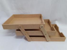 Organizador de papéis articulado 3 andares em mdf Organizador de papéis articulado 3 andares em mdf