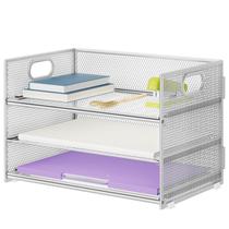 Organizador de papel Marbrasse 3 camadas Mesh File Silver