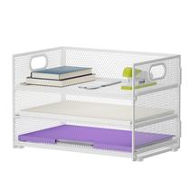 Organizador de papel Marbrasse, bandeja de cartas de 3 camadas, malha branca Organizador de papel Marbrasse, bandeja de cartas de 3 camadas, malha branca