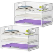 Organizador de Papel Marbrasse de 3 Niveles con Asa para Oficina en Casa