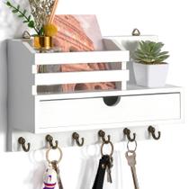 Organizador de parede com porta-chaves e correspondências dreampossible Wooden