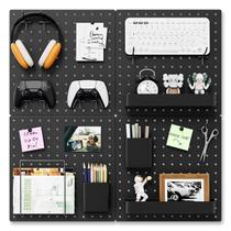 Organizador de parede Peg Board FZK PegBoard com 4 Pegboard pretos