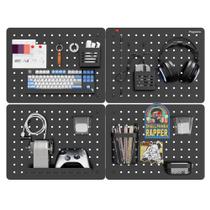Organizador de parede Pegboard, kit combinado PEGZONE, 4 unidades, preto