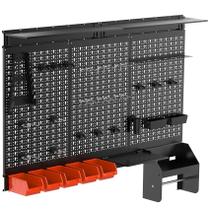 Organizador de parede Pegboard TORACK Metal 1,2 m com acessórios pretos