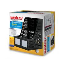 Organizador de Pastas e Revistas Waleu Duplo Preto