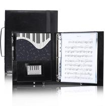 Organizador de pastas para partituras corais Musfunny Black PU Leather Organizador de pastas para partituras corais Musfunny Black PU Leather