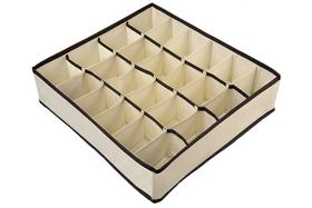 Organizador De Peças Íntimas para Gaveta, Cor Creme com Marrom Organizador De Peças Íntimas para Gaveta, Cor Creme com Marrom