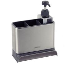 Organizador de Pia Aço Inox Plurale Deposito Detergente 370ml Bandeja de Gotejamento Tramontina