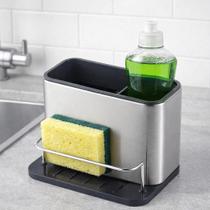 Organizador De Pia Cozinha em Inox Porta Esponja Detergente Organizador De Pia Cozinha em Inox Porta Esponja Detergente