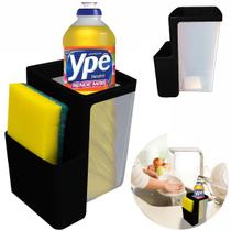 Organizador de Pia Cozinha Porta Detergente e Esponja Preto