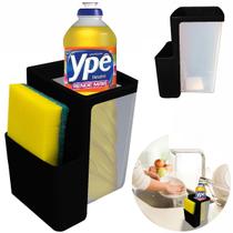 Organizador de Pia Cozinha Porta Detergente e Esponja Preto