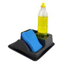 Organizador De Pia Porta Detergente Suporte Esponja Com Base Cozinha Preto - 270.1-1 Utility