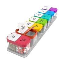 Organizador De Pílulas Grande Para 7 Dias XL 2x Diário AM PM Contêiner Semanal Para Medicamentos E