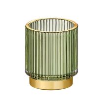 Organizador de pincéis de maquiagem LEICURACE Vintage Glass Cup Green Organizador de pincéis de maquiagem LEICURACE Vintage Glass Cup Green