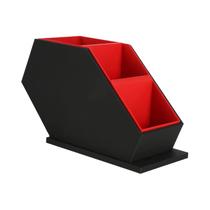 Organizador De Pincéis Gótico Vermelho E Preto Com Suporte Em Forma De Caixão Aberto, Decoração