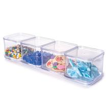 Organizador de plástico acrílico kit com 9 pcs 29,2 x 7,3 x 6,4 cm Plasutil ref.16608