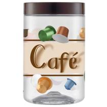 Organizador de plastico redondo cafe com tampa de rosca 1500ml - BANDEIRANTE
