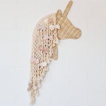 Organizador de porta-laços de cabelo BEBE BASK Unicorn Boho Rattan