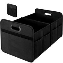 Organizador de porta-malas de carro YSSOA 2 compartimentos 600D Oxford Black