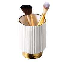 Organizador de porta-pincéis de maquiagem IEEK Ceramic White and Gold Organizador de porta-pincéis de maquiagem IEEK Ceramic White and Gold